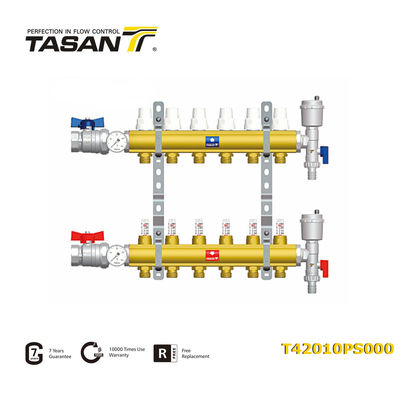 10Bar من النحاس الأصفر مجمّع مسبقًا مع مقاييس التدفق 2way ~ 12way T420 10 PS