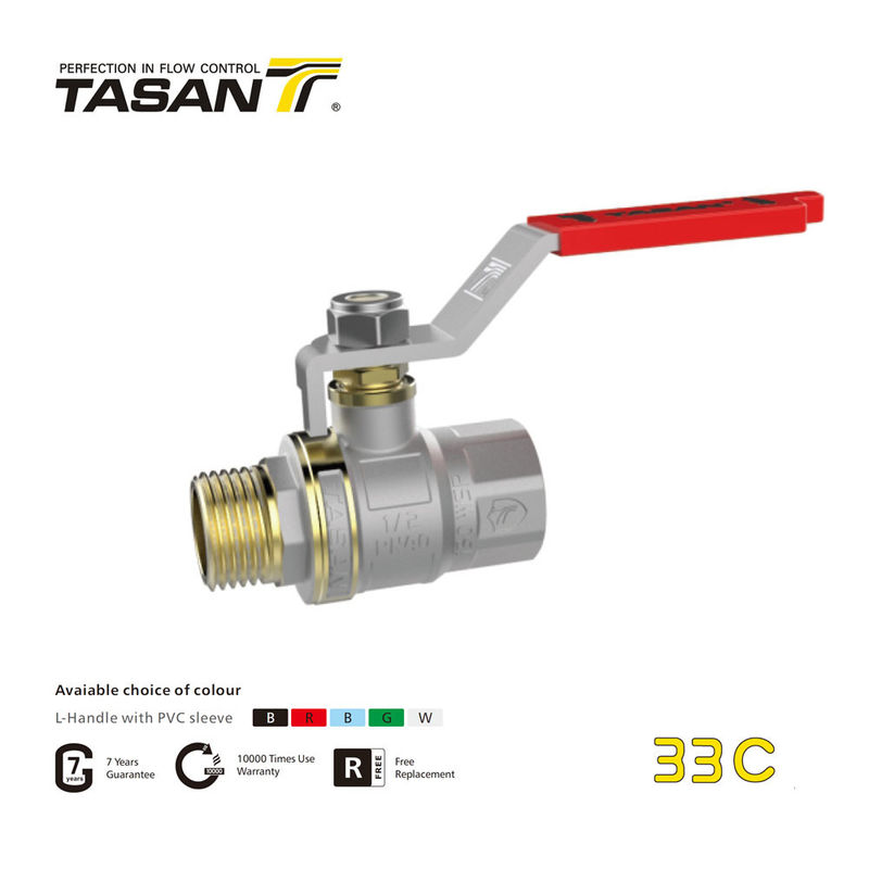 النيكل مطلي مزورة 4 بوصة الكرة النحاس صمام التدفق الكامل PN16 / 230psi 33C