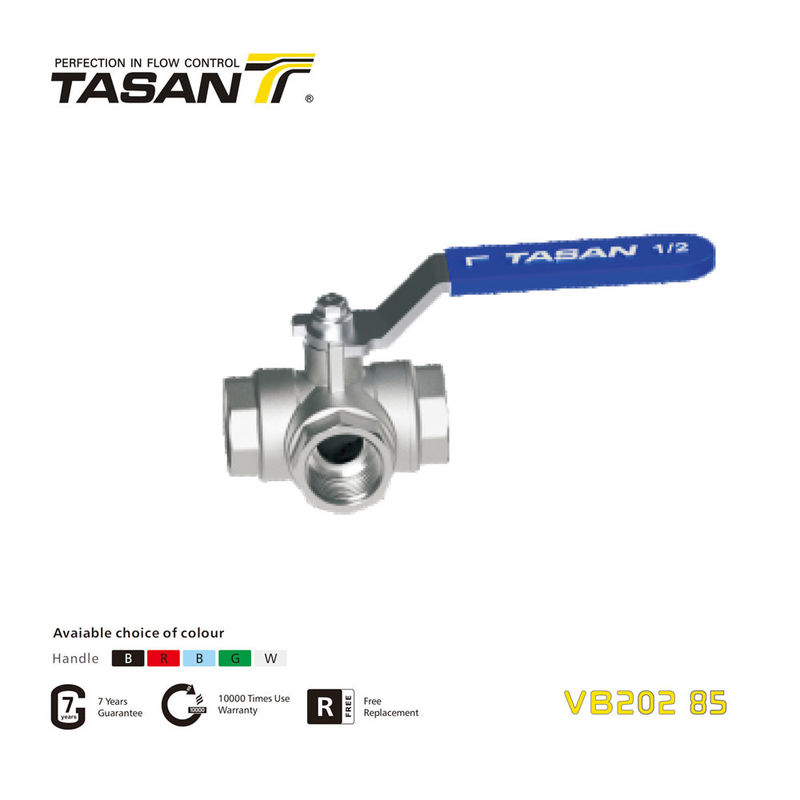 25Bar Brass 3 Way Ball Valve ISO228 الموضوع 2 `` Ips Ball Valve VB202 85